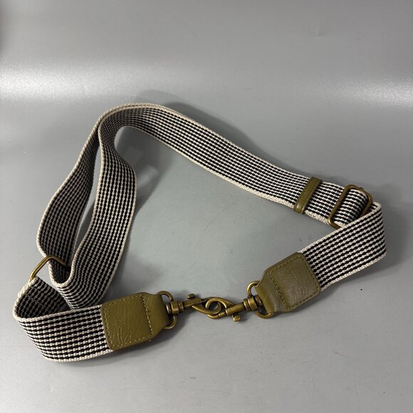 Black/White Canvas Adjustabel Guita Strap - Picture 1 of 7